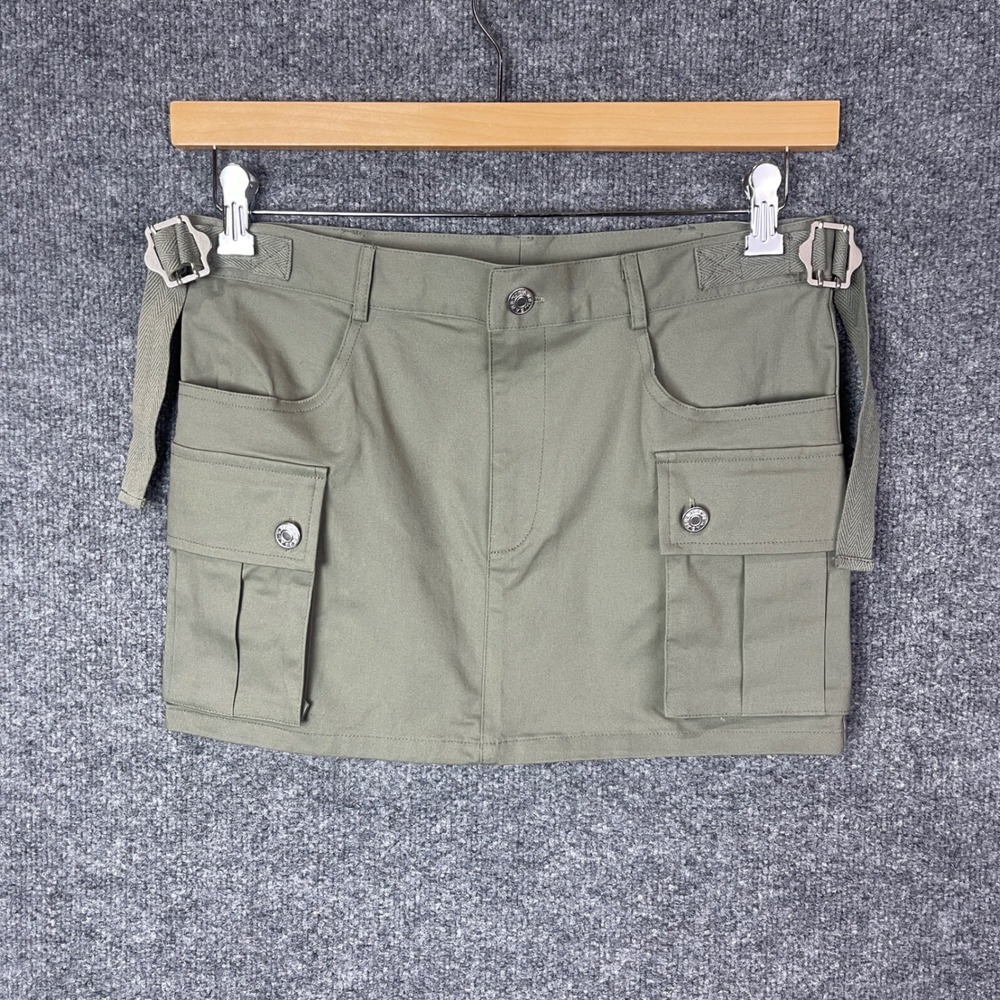 NEW No Vacancy Olive Green Cargo Mini Skirt Utility Size Medium